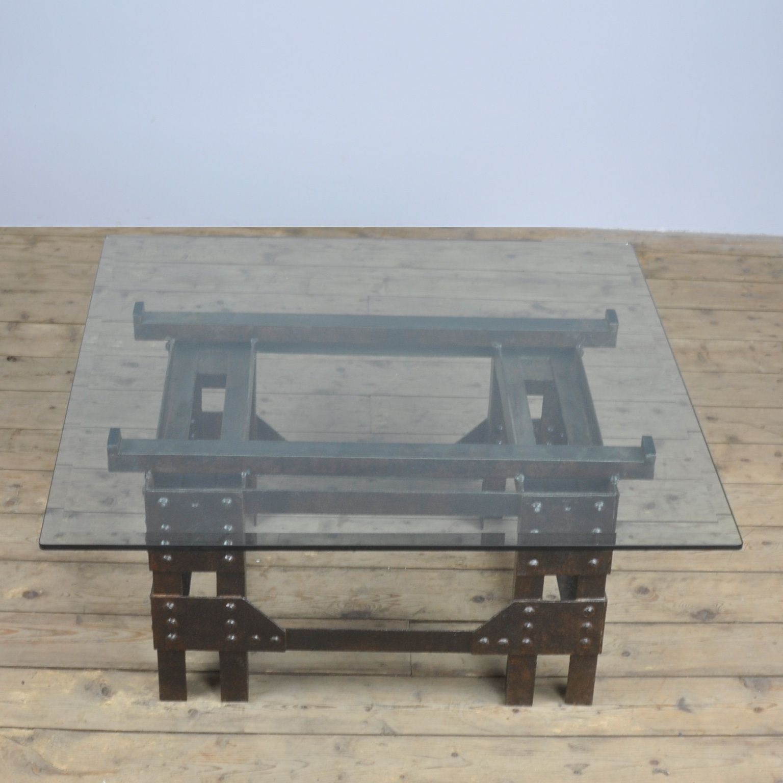 Coffee Table Of Cast Iron And Glass Top photo buy