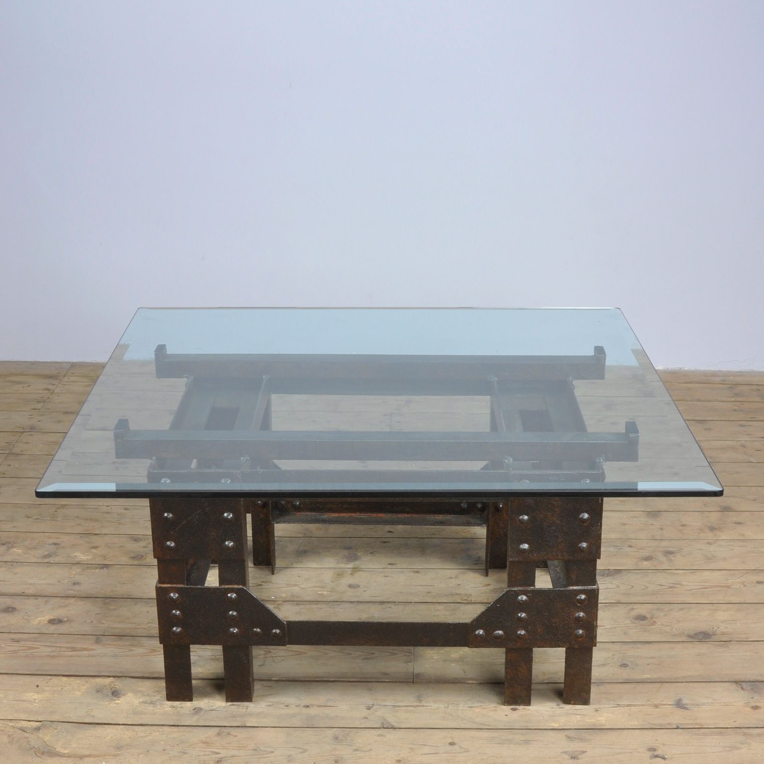 photo for sale Coffee Table Of Cast Iron And Glass Top
