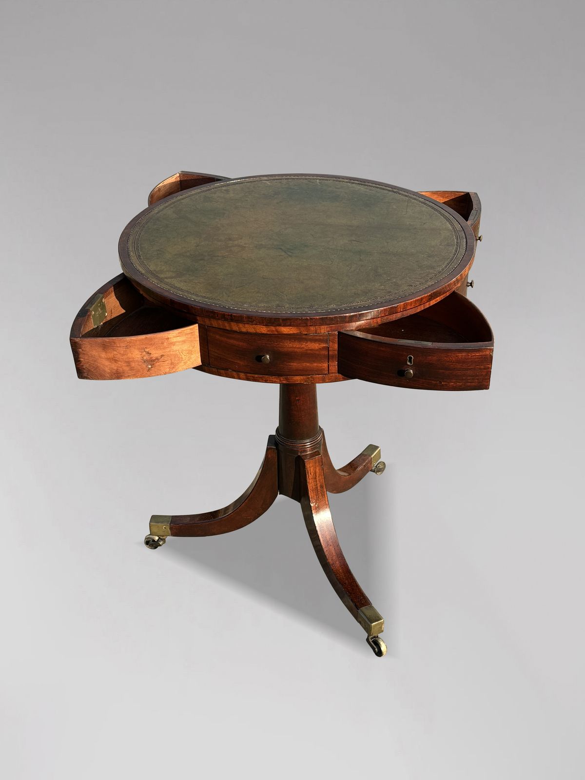 photo furniture 18th Century George III Period Small Mahogany Drum Table