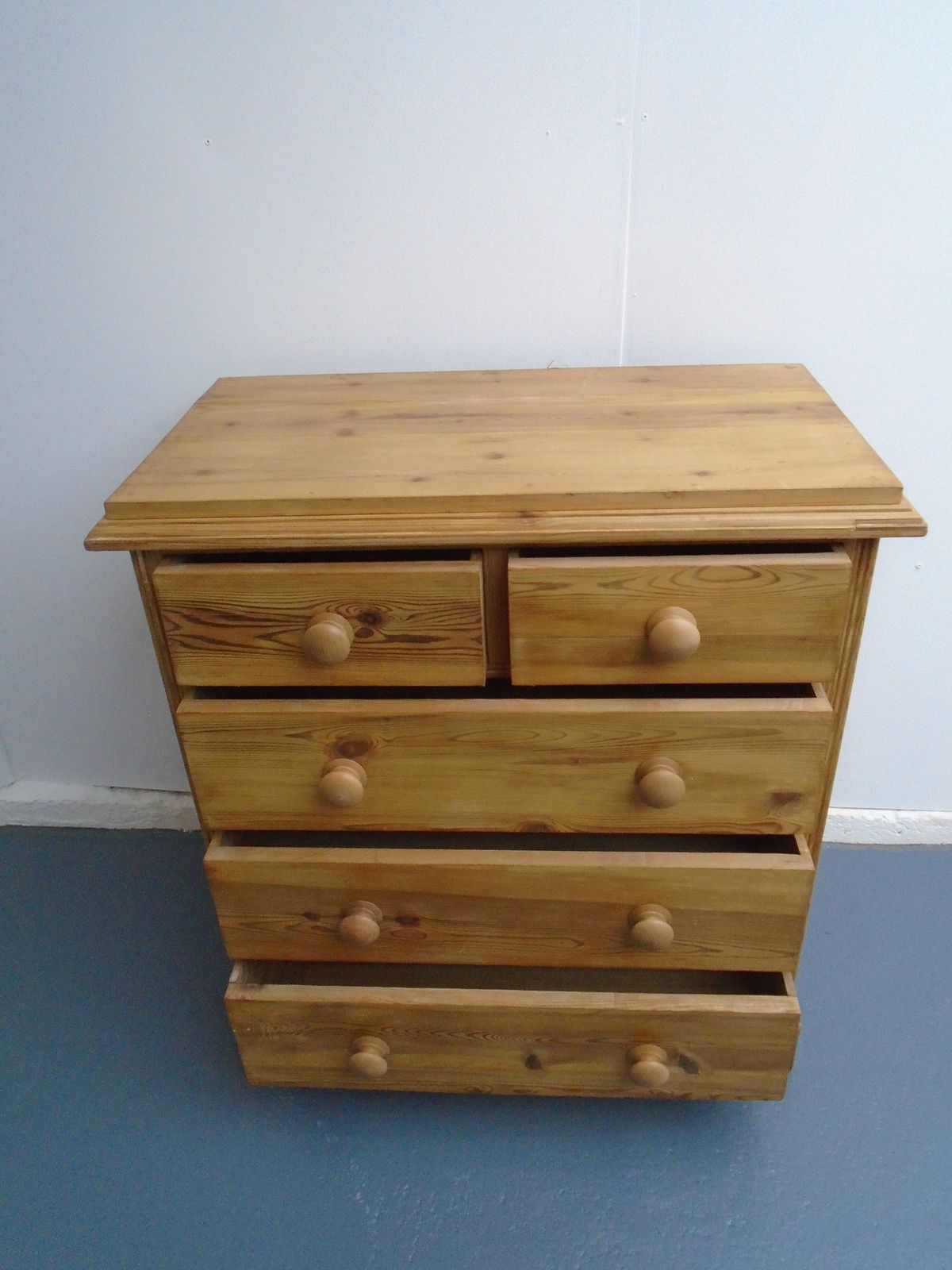photo furniture A Narrow Panelled Victorian Pine Waxed 5 Drawer Chest Of Drawers