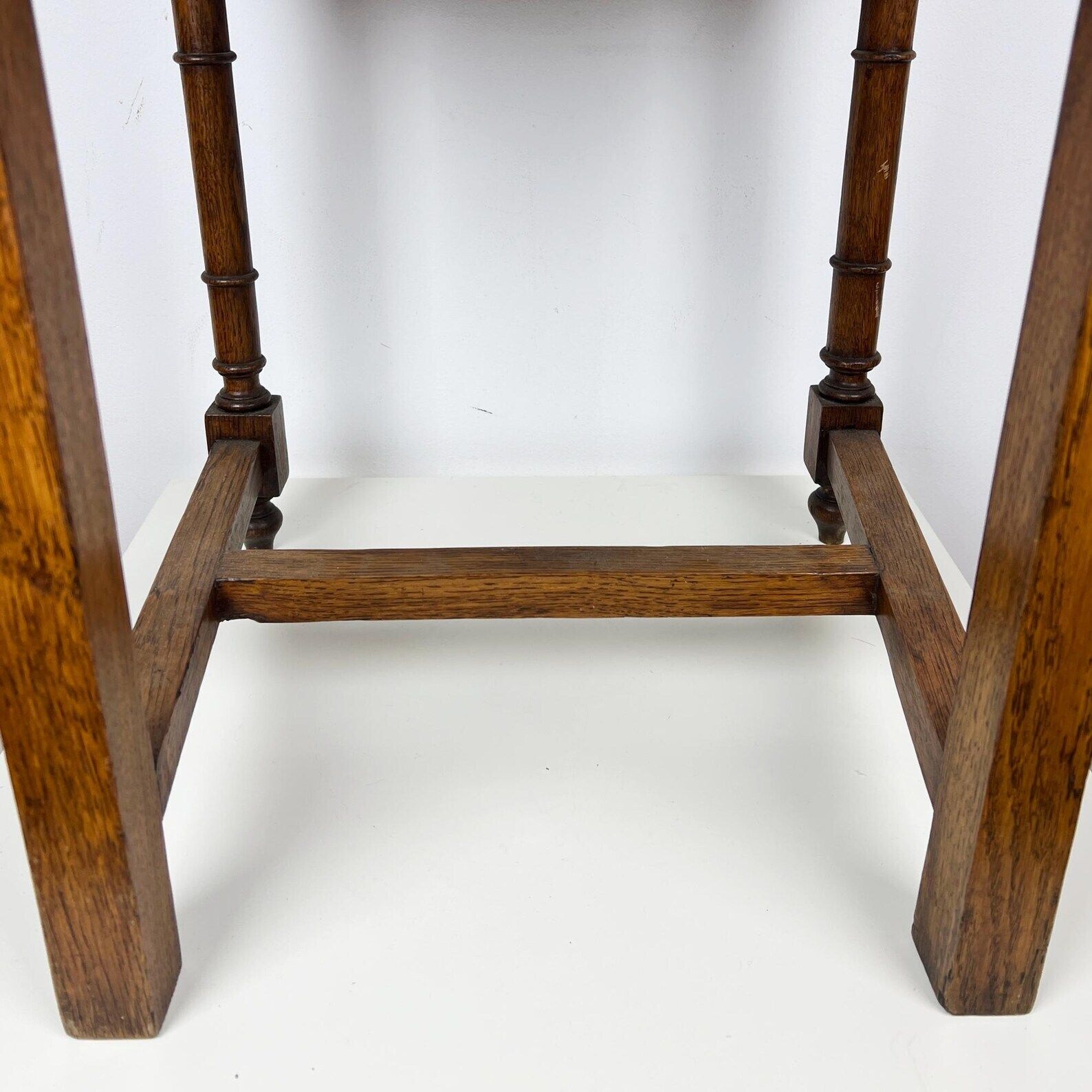 Antique Henry II Oak Chair With Cane Seat, Rattan Carved Wood Side Chair photo vintage