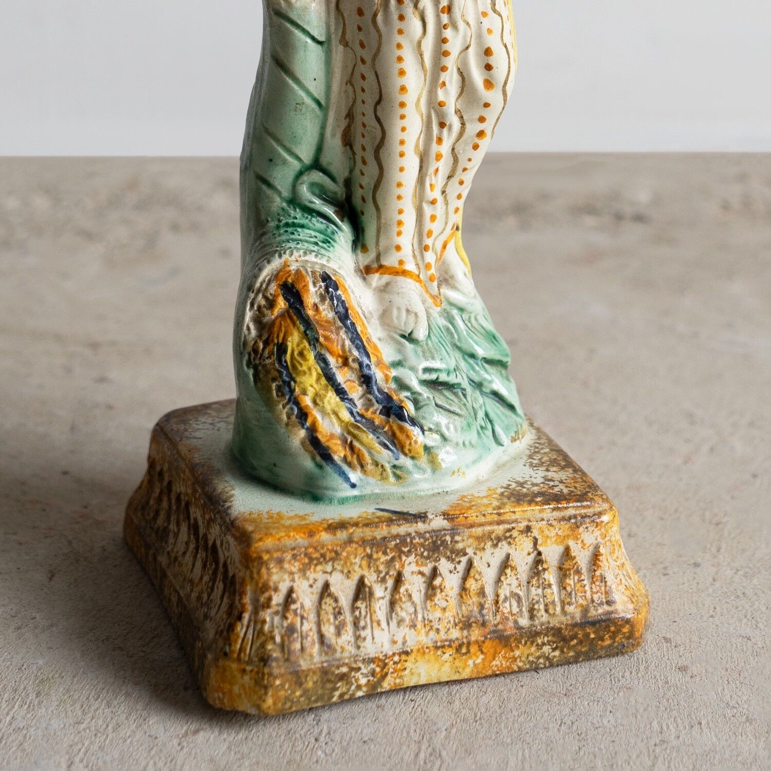 Antique Georgian Prattware Pottery Figure, Flora The Goddess Of Spring, C. 1800 photo vintage