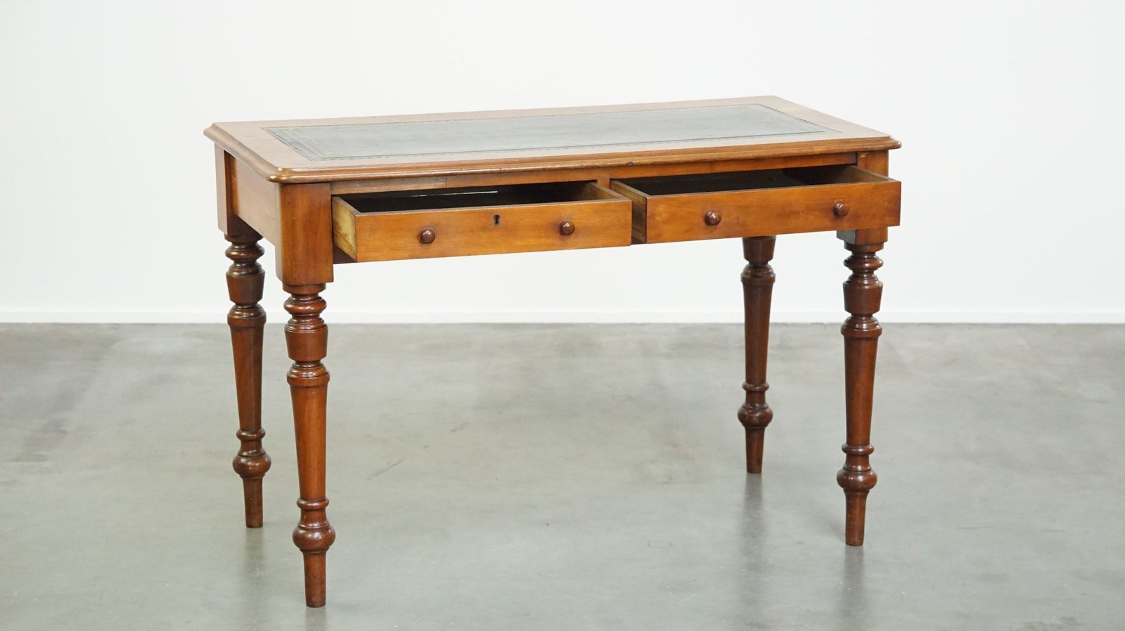 Beautiful, Graceful And Elegant Antique English Writing Desk/Hall Table With A Leather Top photo furniture