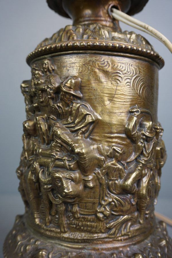Antique Beautifully Decorated French Copper Lamp Base photo 162.49499999999998