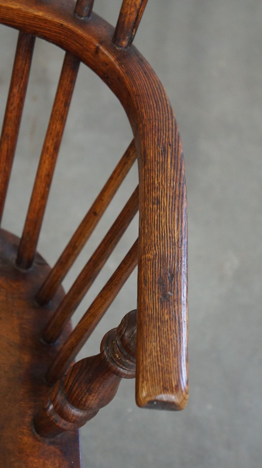 Charming, Antique English Highback Windsor Dining Chair With A Beautiful Patina photo vintage