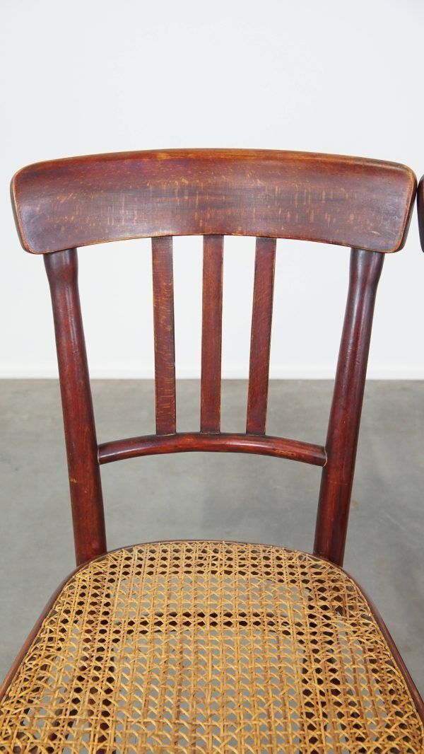Set Of 2 Original Vintage Thonet Design Bistro Chairs With Matted Seat photo buy