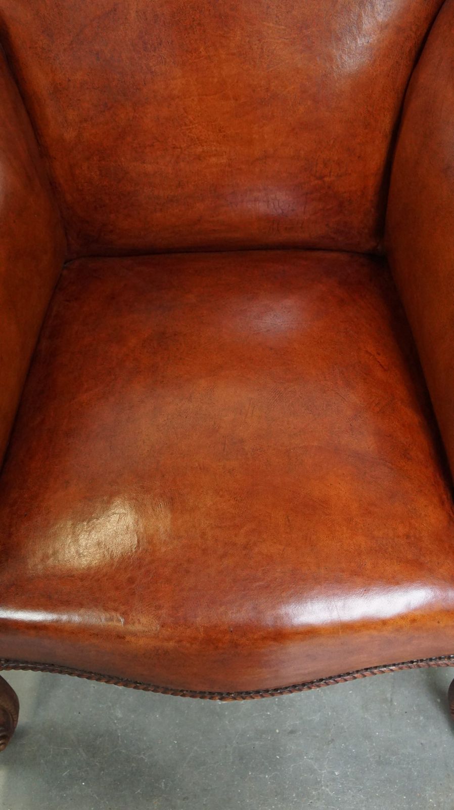 Volledig Gerestaureerde Antieke Schapenvacht Fauteuil photo vinterior