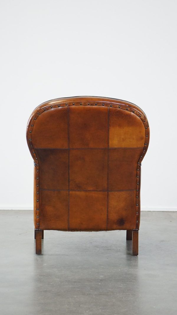 Unique, Luxurious Sheepskin Armchair Combined With Wood And Finished With Decorative Nails photo Furniture