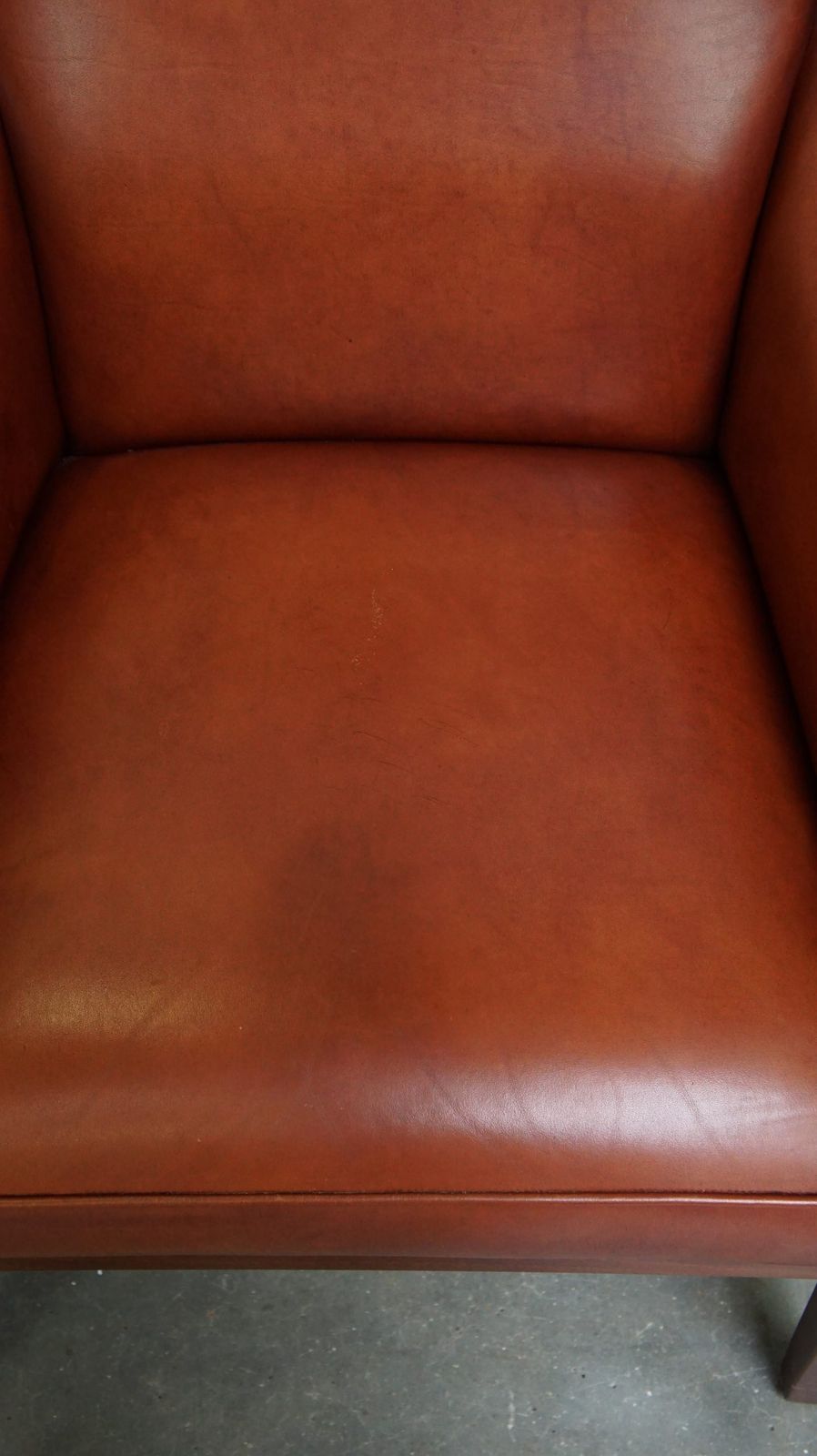 Stately, Luxurious Set Of 2 Cognac Colored Cowhide Art Deco Design Armchairs photo vinterior