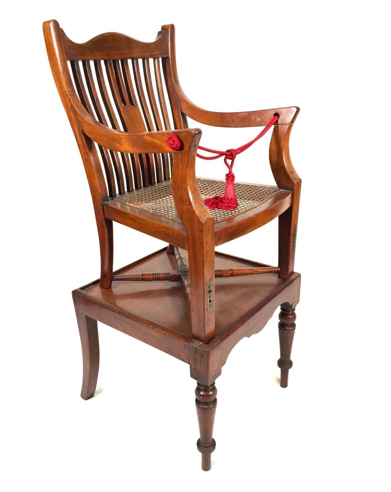 Antique Wooden Mahogany 19th Century Regency Period Childs High Chair C.1830