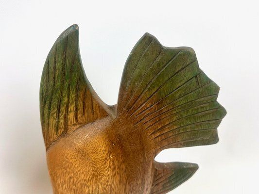 Vintage 20th Century Wooden Carved Fish Bookends, 1960s, Set Of 2 photo vintage