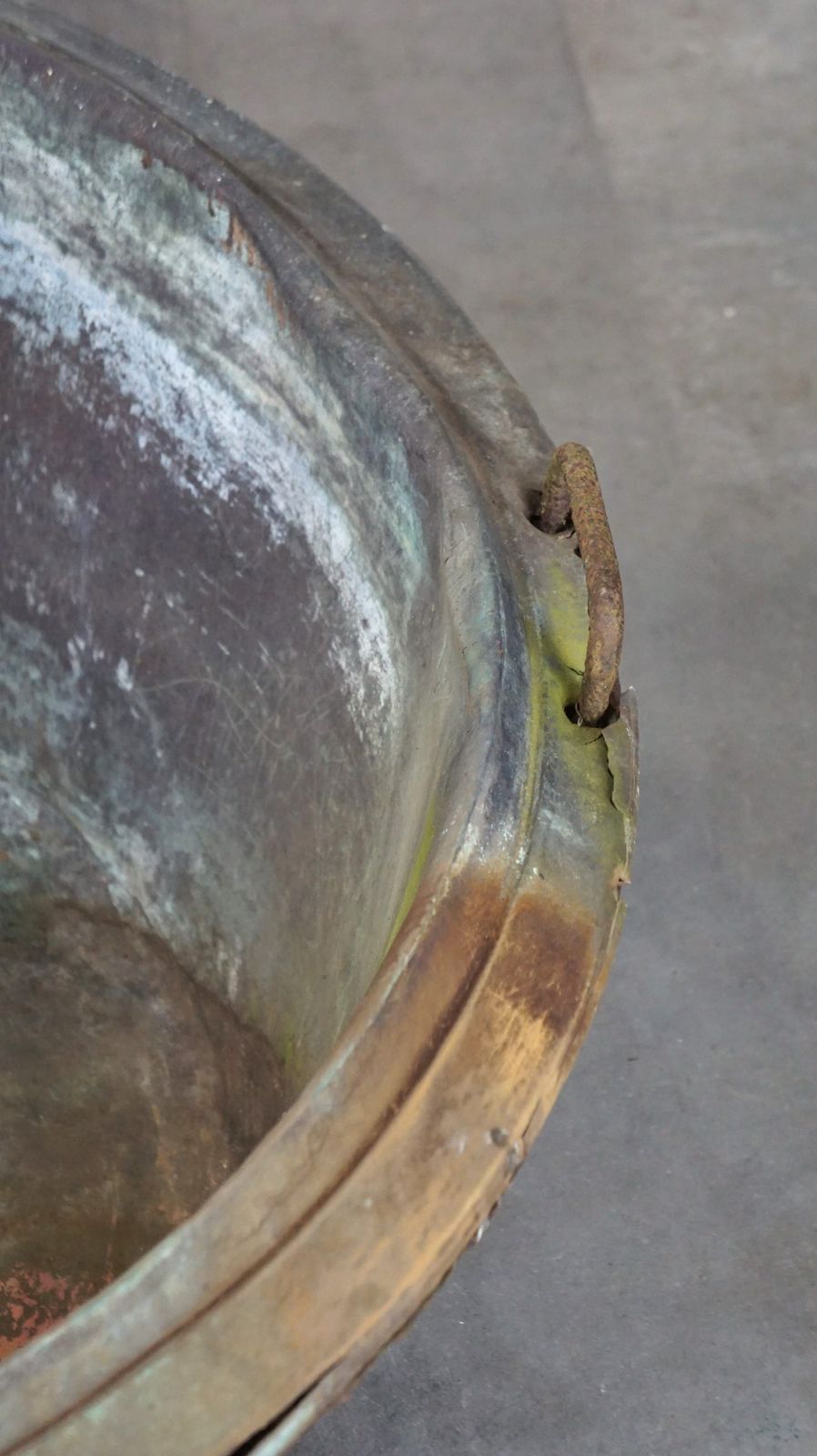 Unique Large Antique Copper Kettle/Trough With A Great Patina. Ideal For Firewood, Among Other Things photo vintage