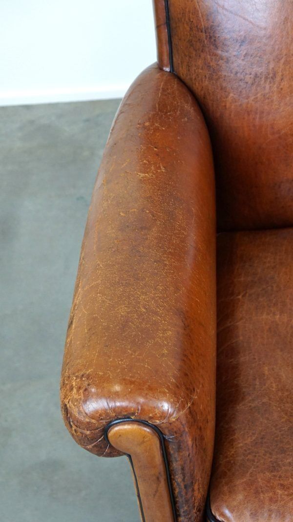 Vintage Schapenleren Fauteuil – Stijlvol En Comfortabel photo buy
