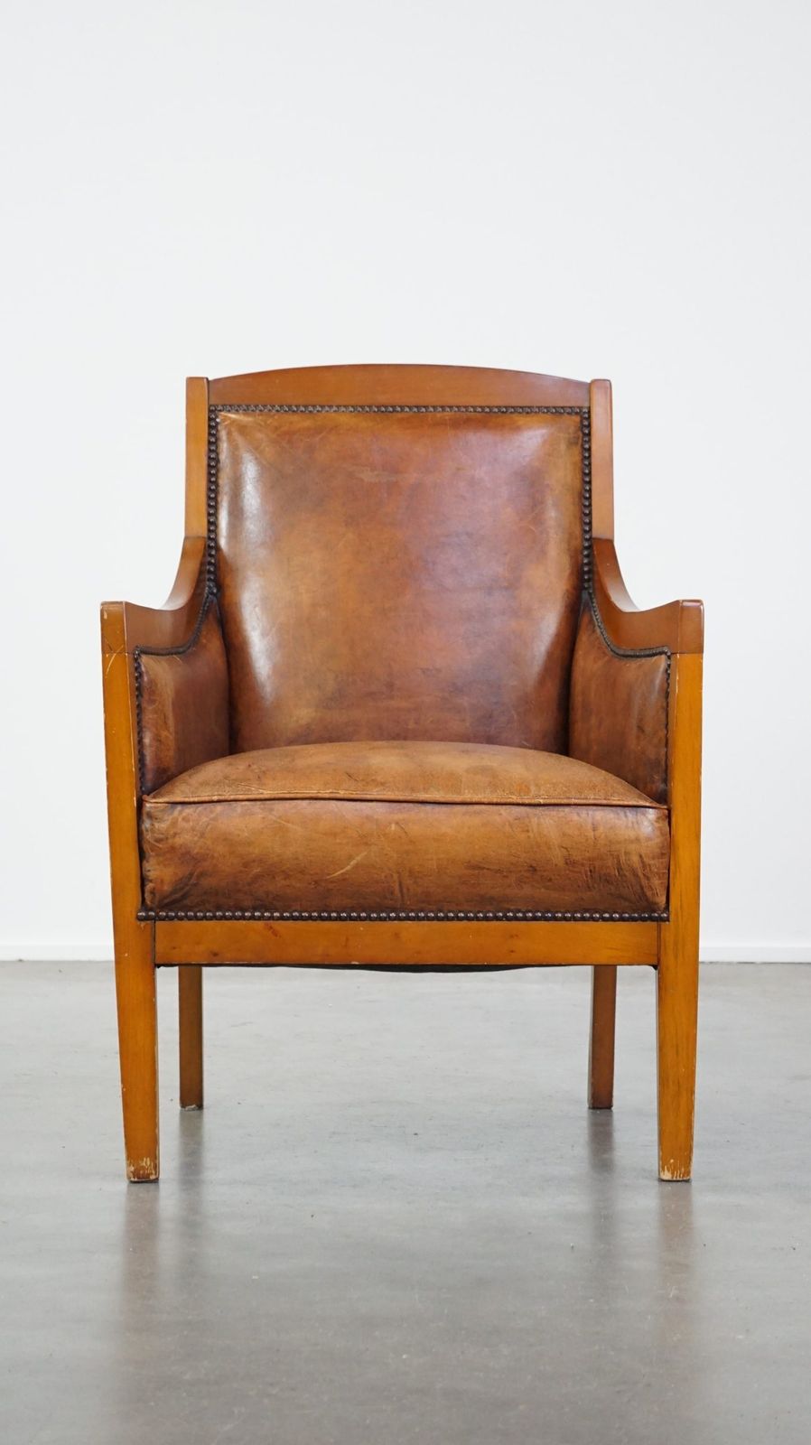 Stately, Luxurious Sheepskin Art Deco Design Armchair Combined With Wood photo furniture