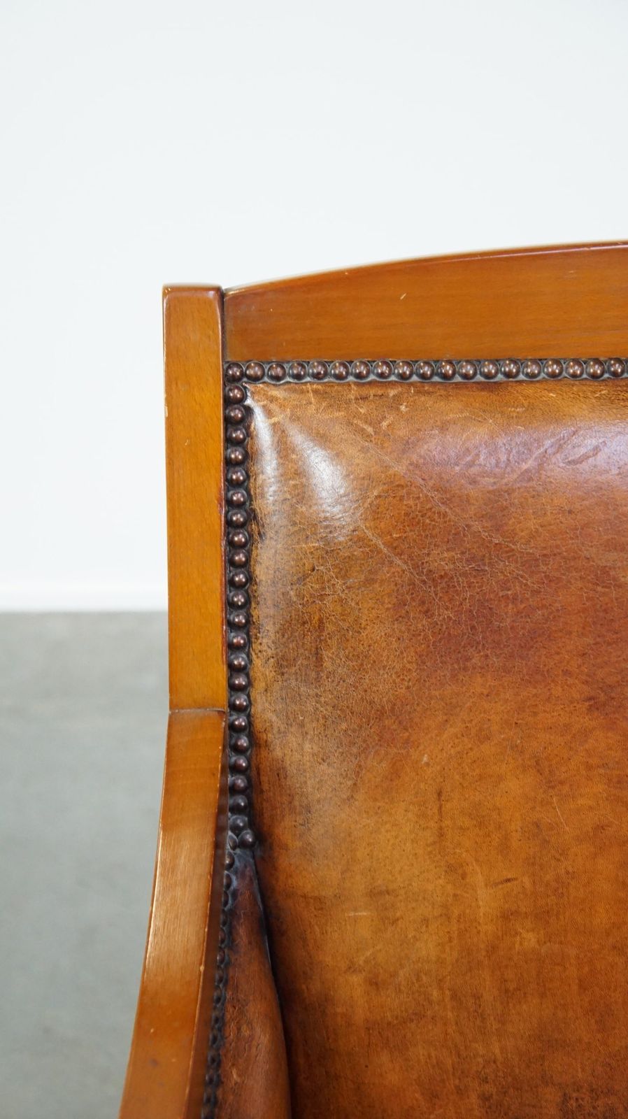 Stately, Luxurious Sheepskin Art Deco Design Armchair Combined With Wood photo vintage
