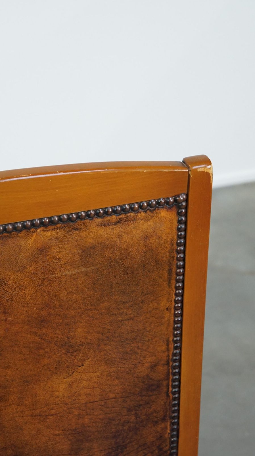 887.2226999999999 Stately, Luxurious Sheepskin Art Deco Design Armchair Combined With Wood photo