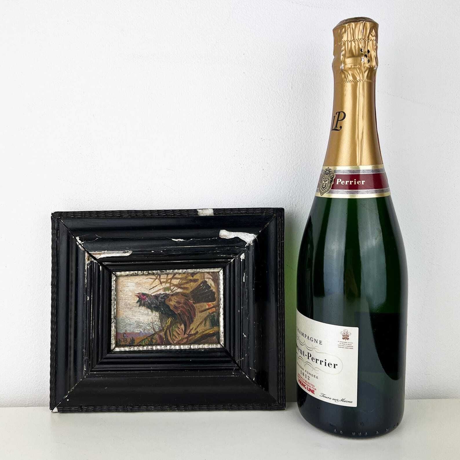 photo furniture Original Miniature Framed Oil Painting Of Western Capercaillie