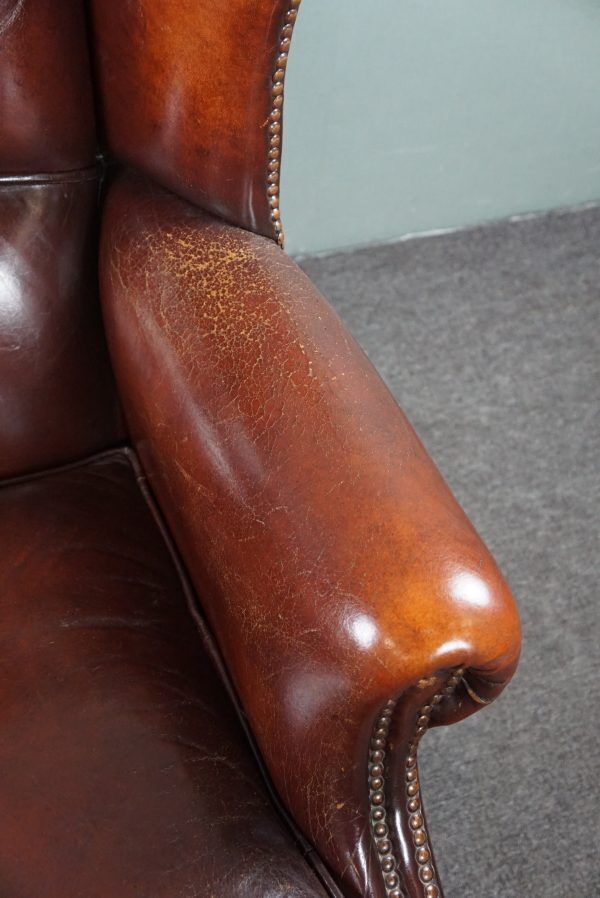 Warme Bruine Schapenvacht Fauteuil Met Karakter photo vintage