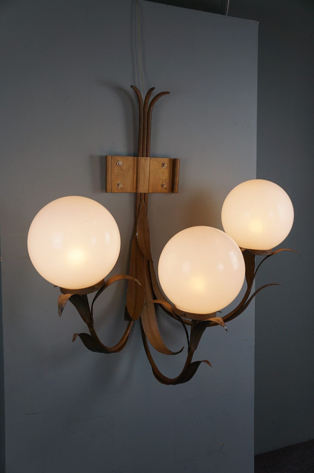 Unieke En Zeer Grote Vintage Hollywood Regency Wandlamp, Jaren 70