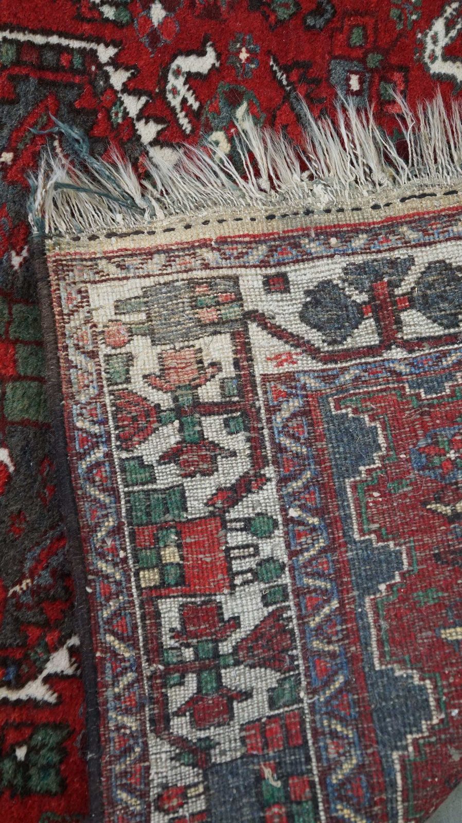 Subtle Vintage Oriental Rug With Red And Gray Colors 186x119cm photo vinterior