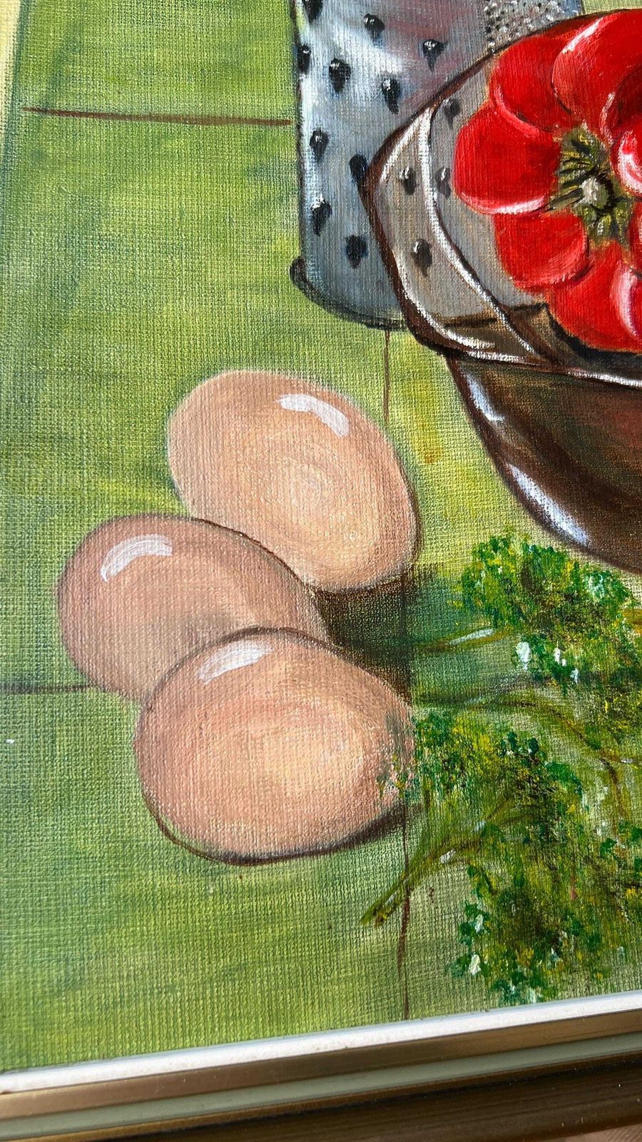 Framed Still Life Oil Painting "Red Pepper" By Pauline Doherty photo for sale
