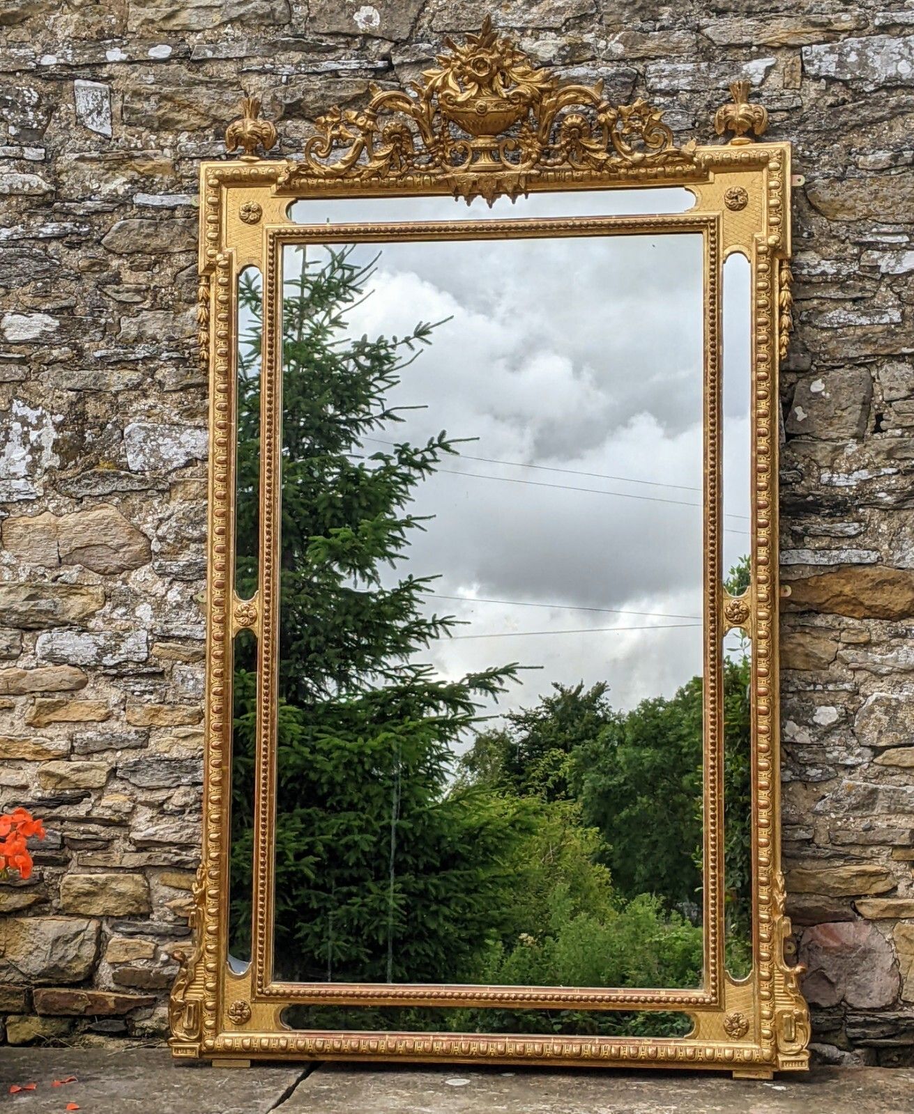 Outstanding French Louis XVI Gilt Mirror photo for sale