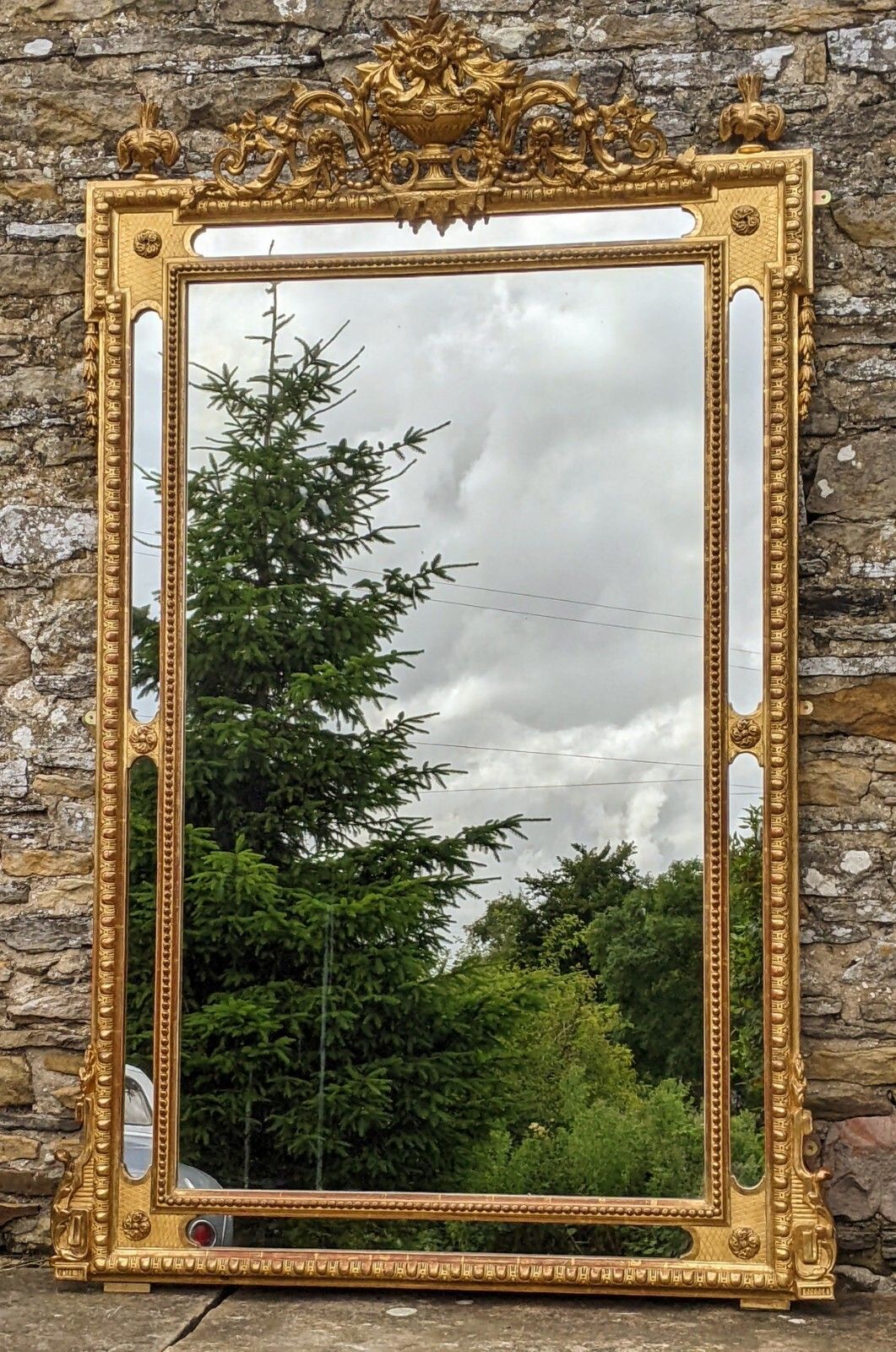 photo for sale Outstanding French Louis XVI Gilt Mirror