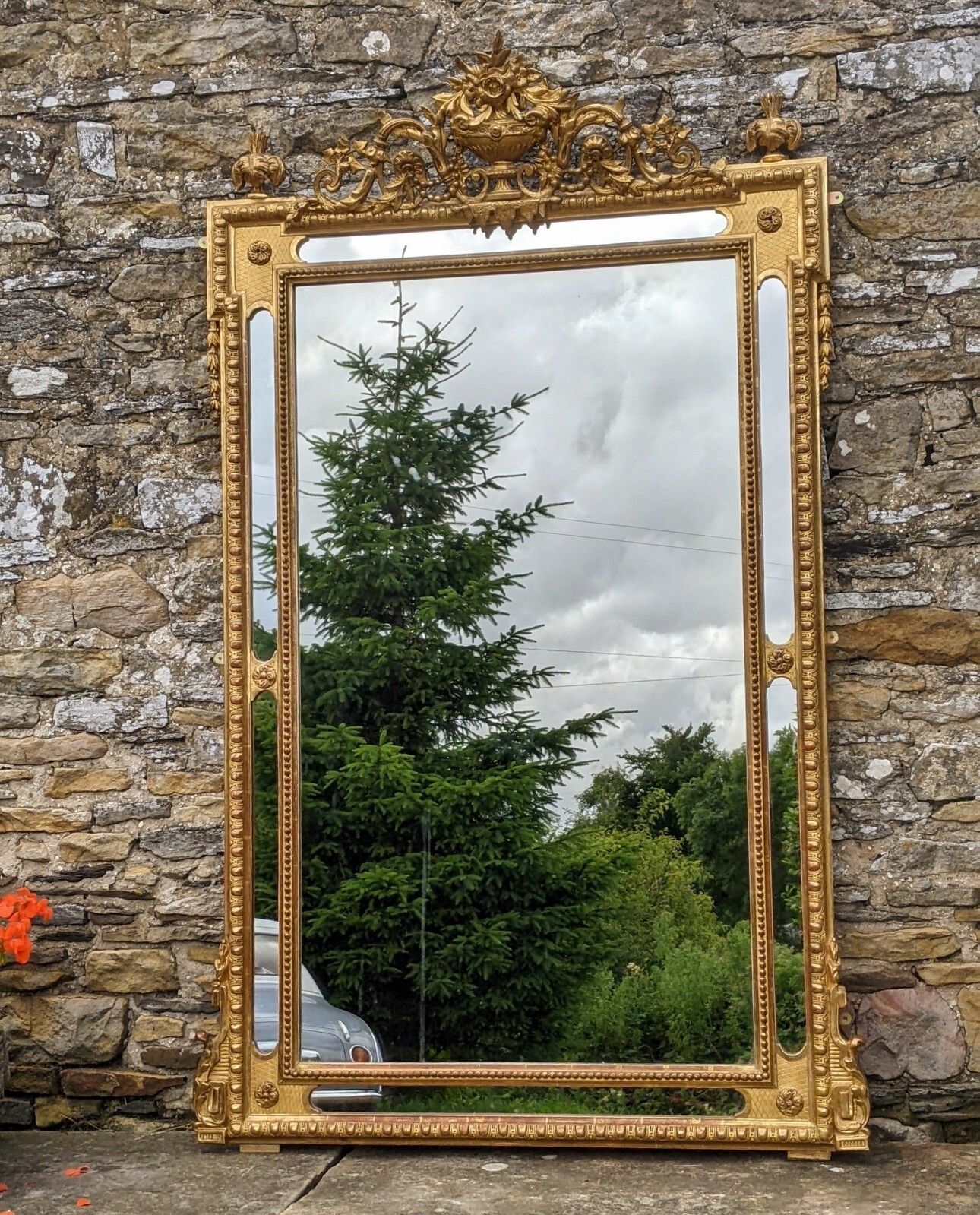 Home Decor Outstanding French Louis XVI Gilt Mirror photo