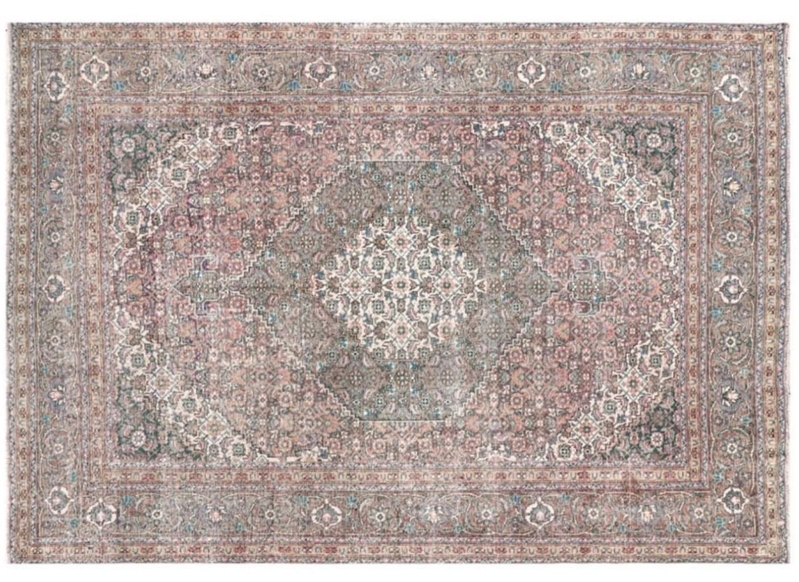 Vintage Rug | Muted Area Carpet | 11.6 X 8.2 Ft | 360 X 250 Cm