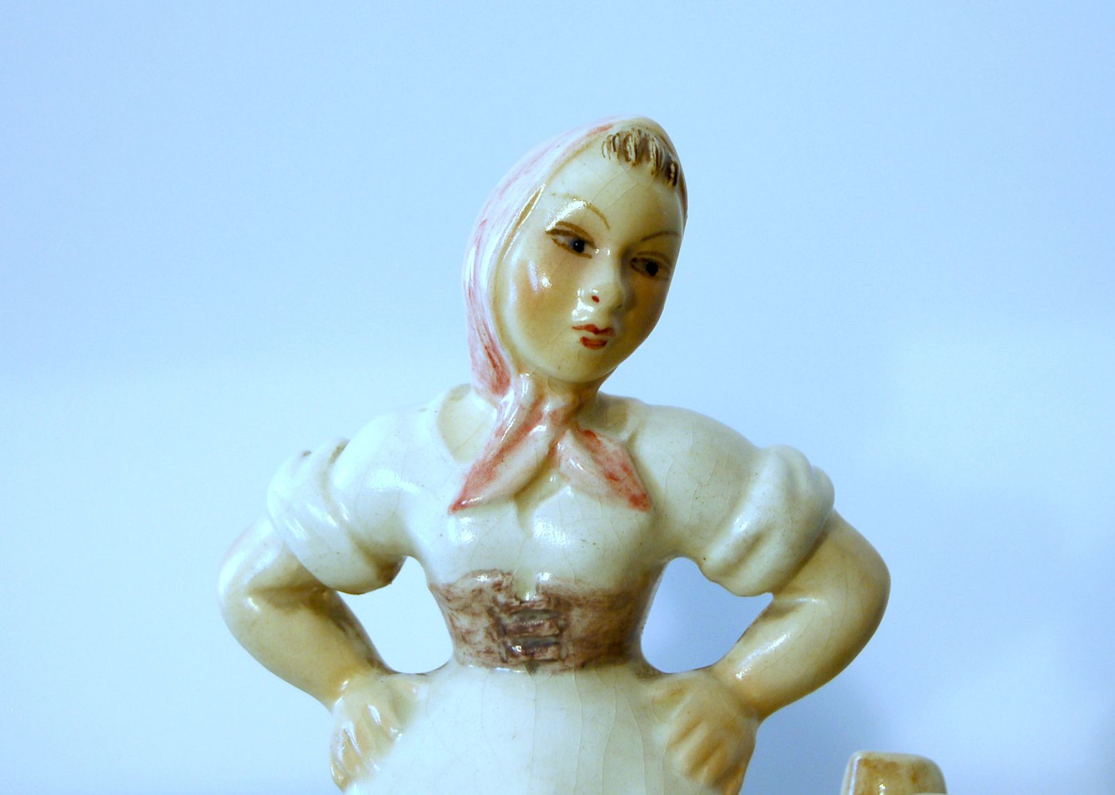 Preciosa Torino Pair Of Majolica Figurines / Italy 1940 Ca photo Home Decor