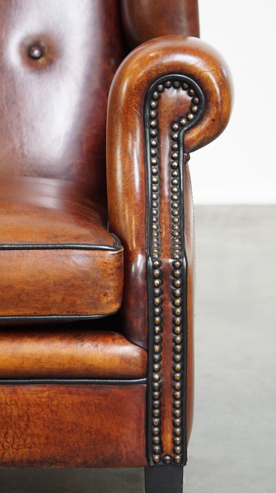 photo for sale Beautiful, Comfortable And Luxurious Wing Chair Made Of Sheep Leather