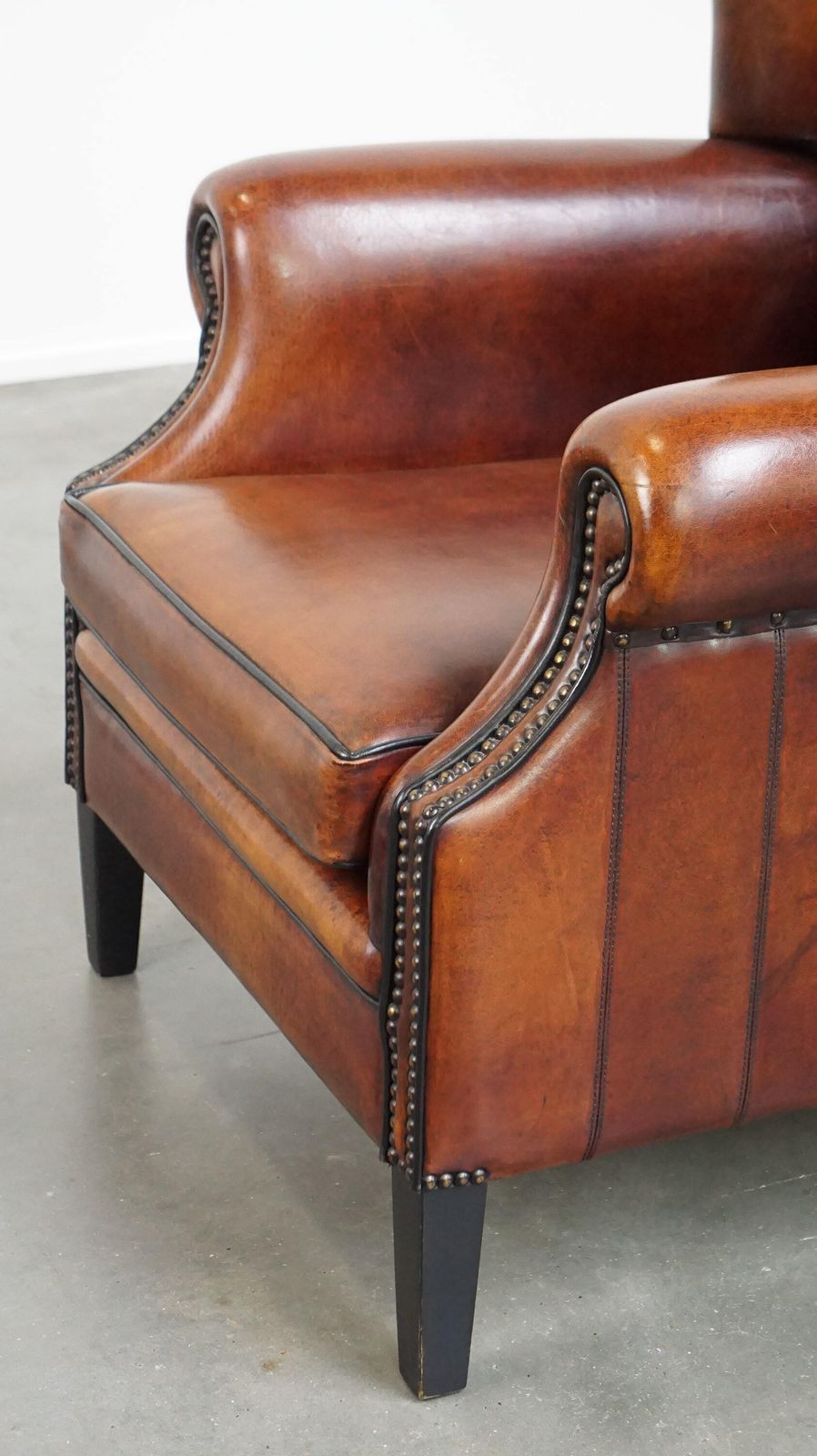 photo vinterior Mooie, Comfortabele En Luxueuze Oorfauteuil Van Schapenleer