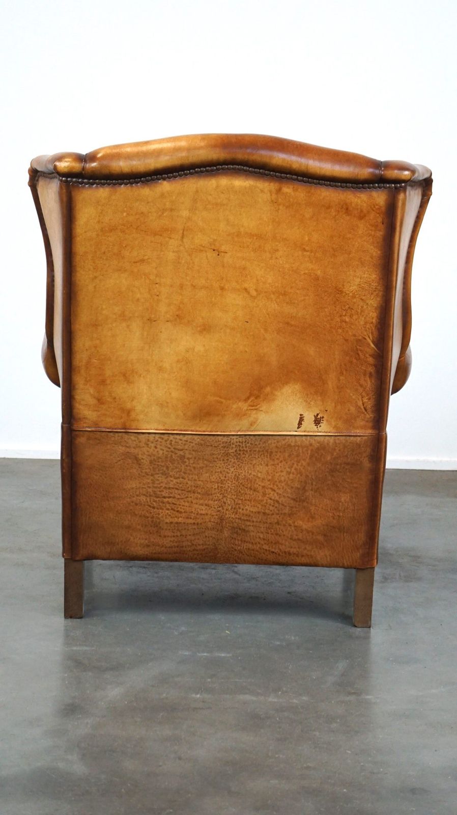 Beautiful And Comfortable Sheepskin Wing Chair With A Wonderful Patina photo Furniture