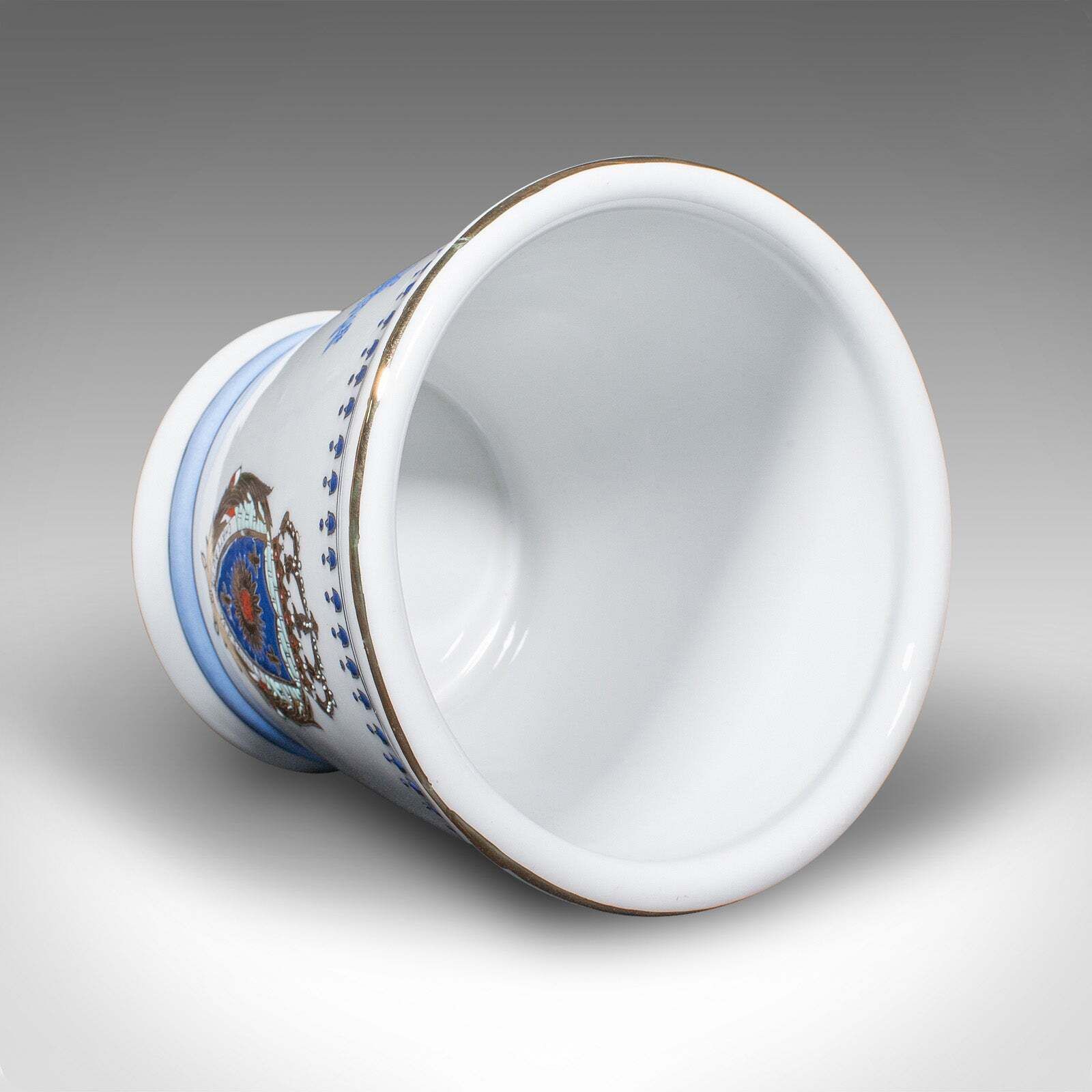 Contemporary Decorative Planter Bowl, French, Handpainted Ceramic, Jardiniere photo vinterior