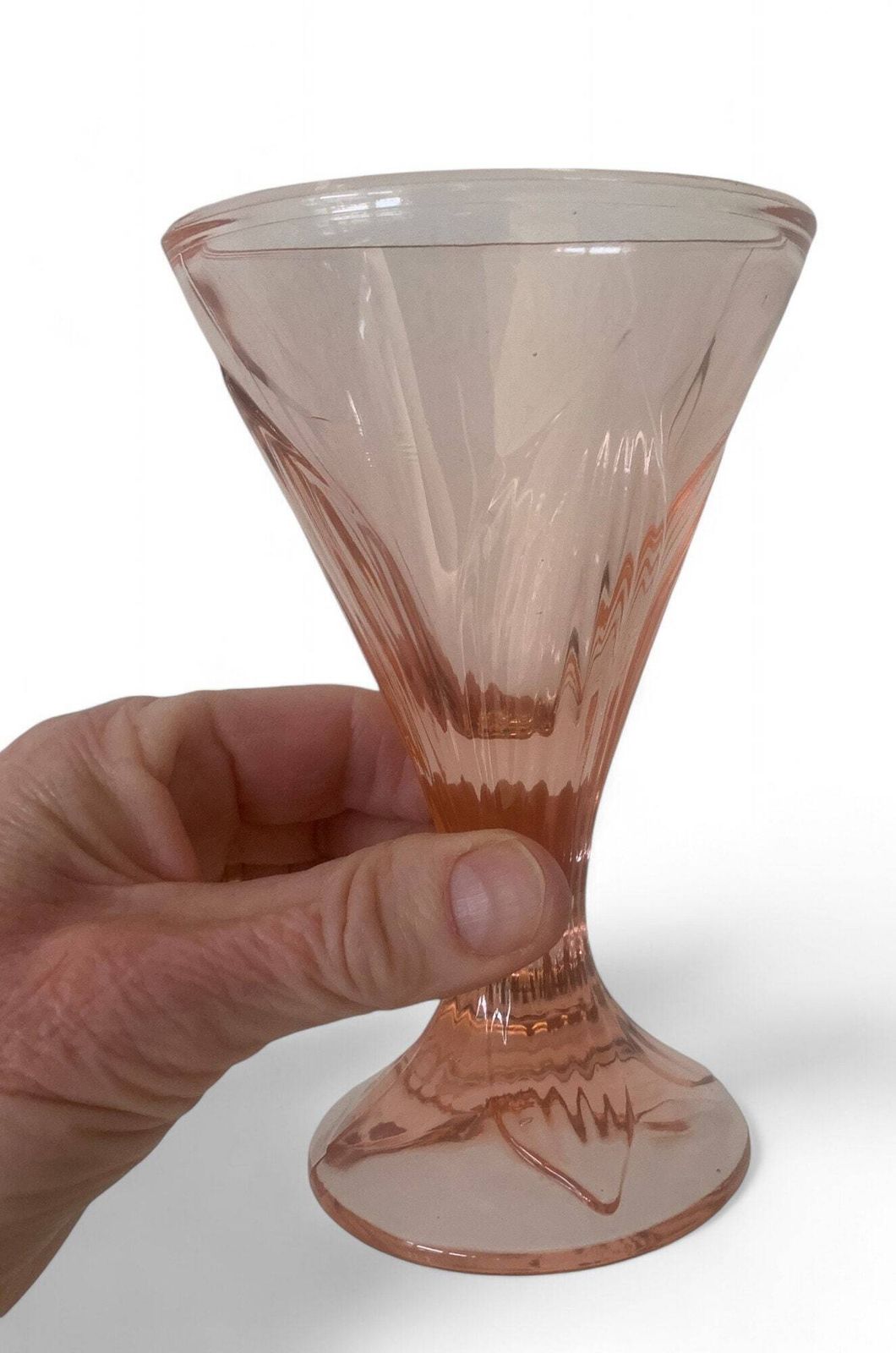 Vintage French Glassware | Set Of 6 | Ice Cream Coupes | Bowls | Blush Pink Glassware | Rosaline | Art Deco 1960s | Depression Glass photo 89.0