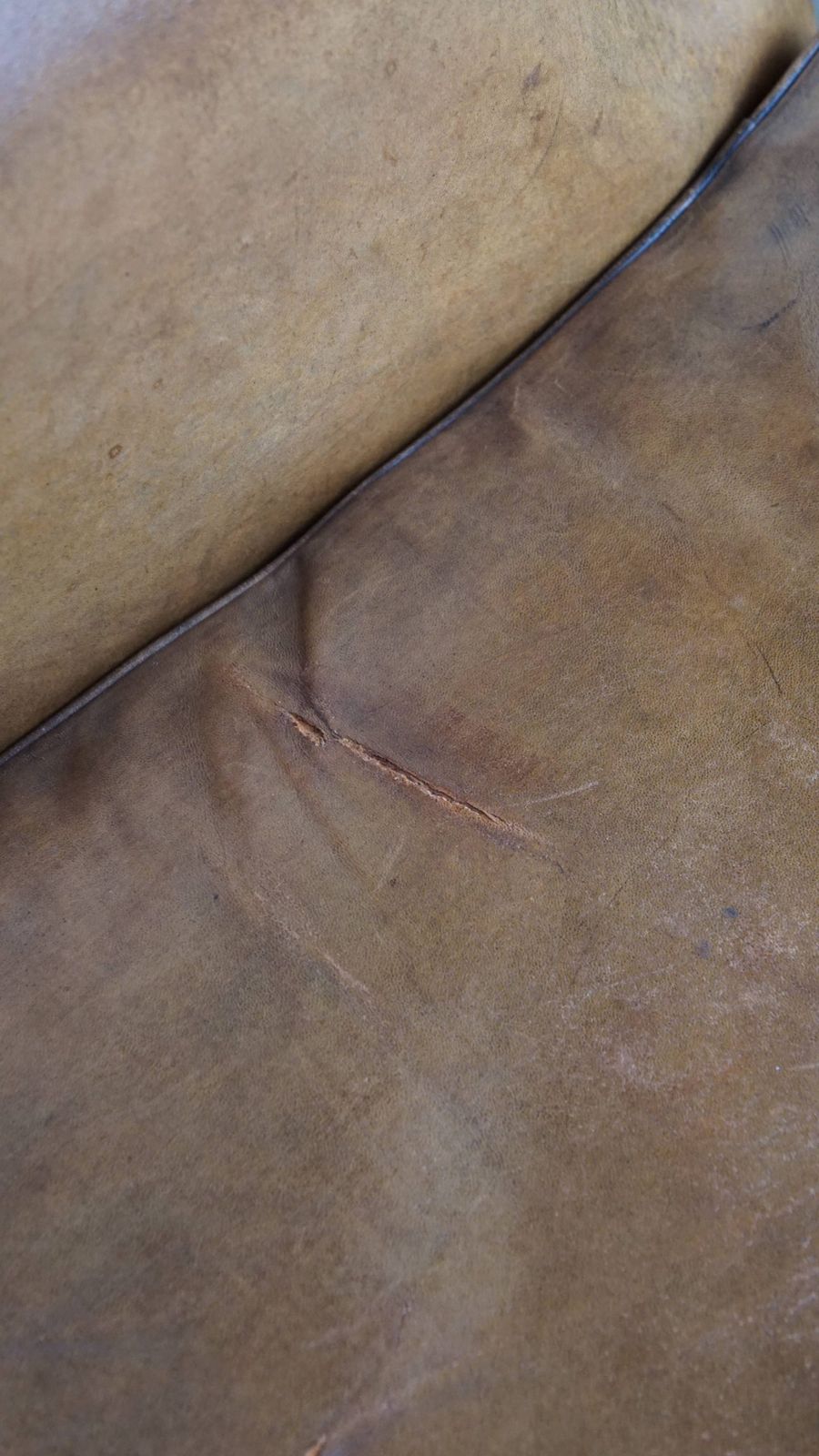 photo vinterior Beautiful Sheepskin Wing Chair With A Very Nice Color And Patina