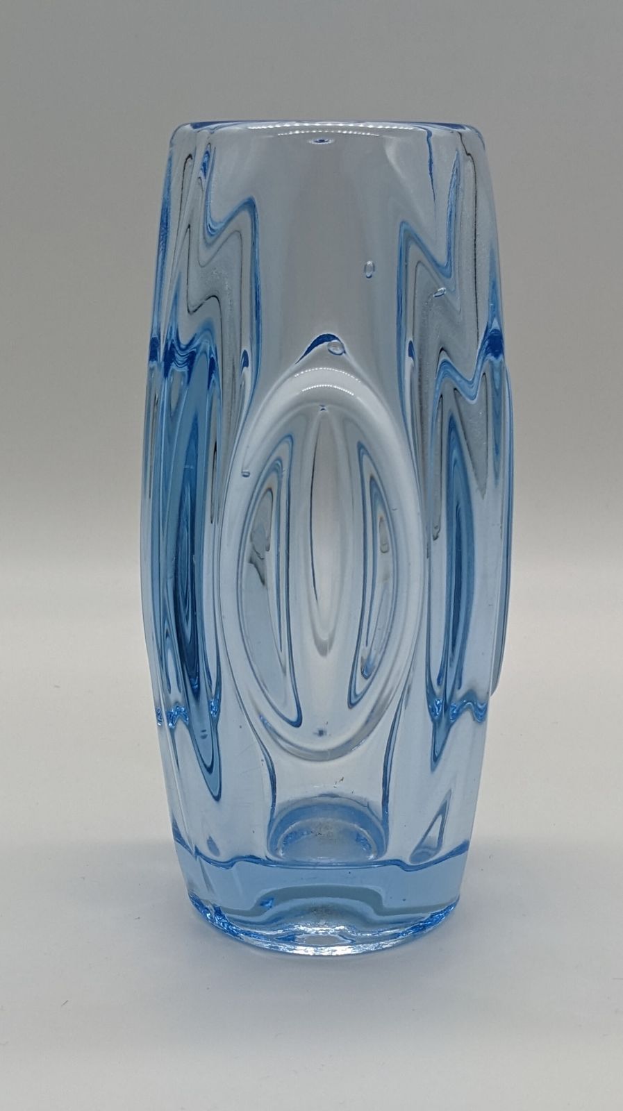 Lilac Blue Bullet Vase By Rudolf Schrotter 1955 For Rosice Glassworks Czechoslovakia Midcentury Modern Classic Design photo furniture