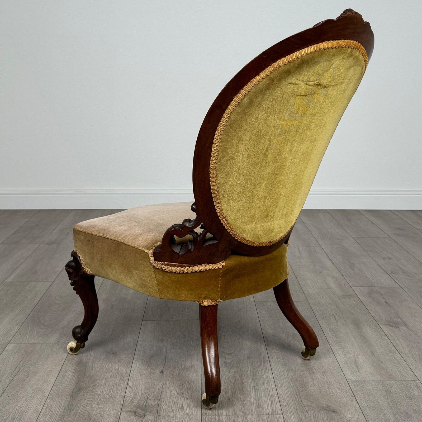 Antique 19th Century Nursing Chair / Armchair In Walnut photo for sale