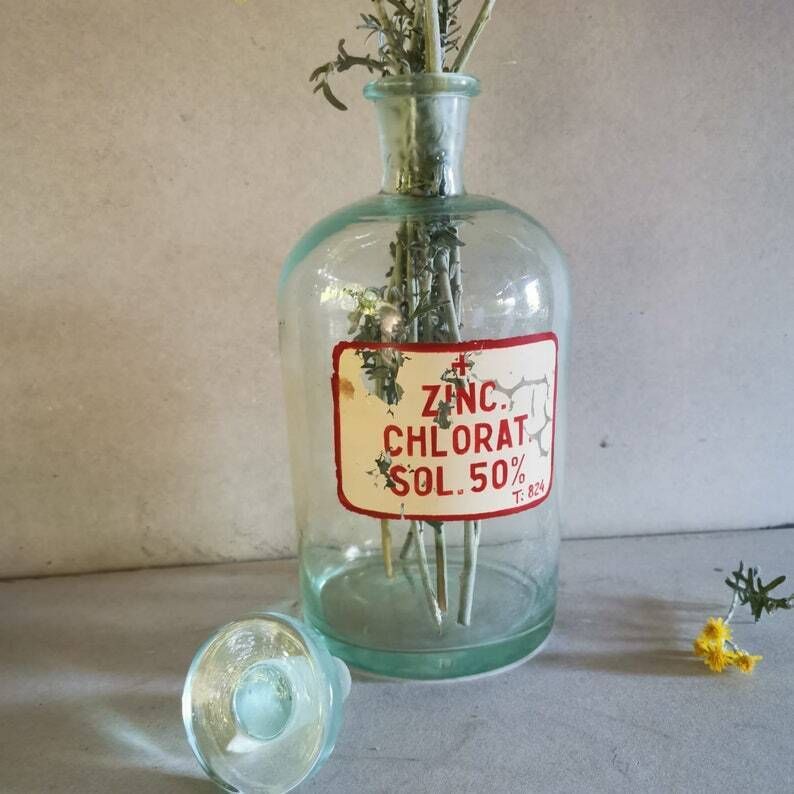 Large Glass Bottle Medicine Chemical Doctor Hospital Memorabilia Pharmacy Medical Bottle Apothecary photo Home Decor