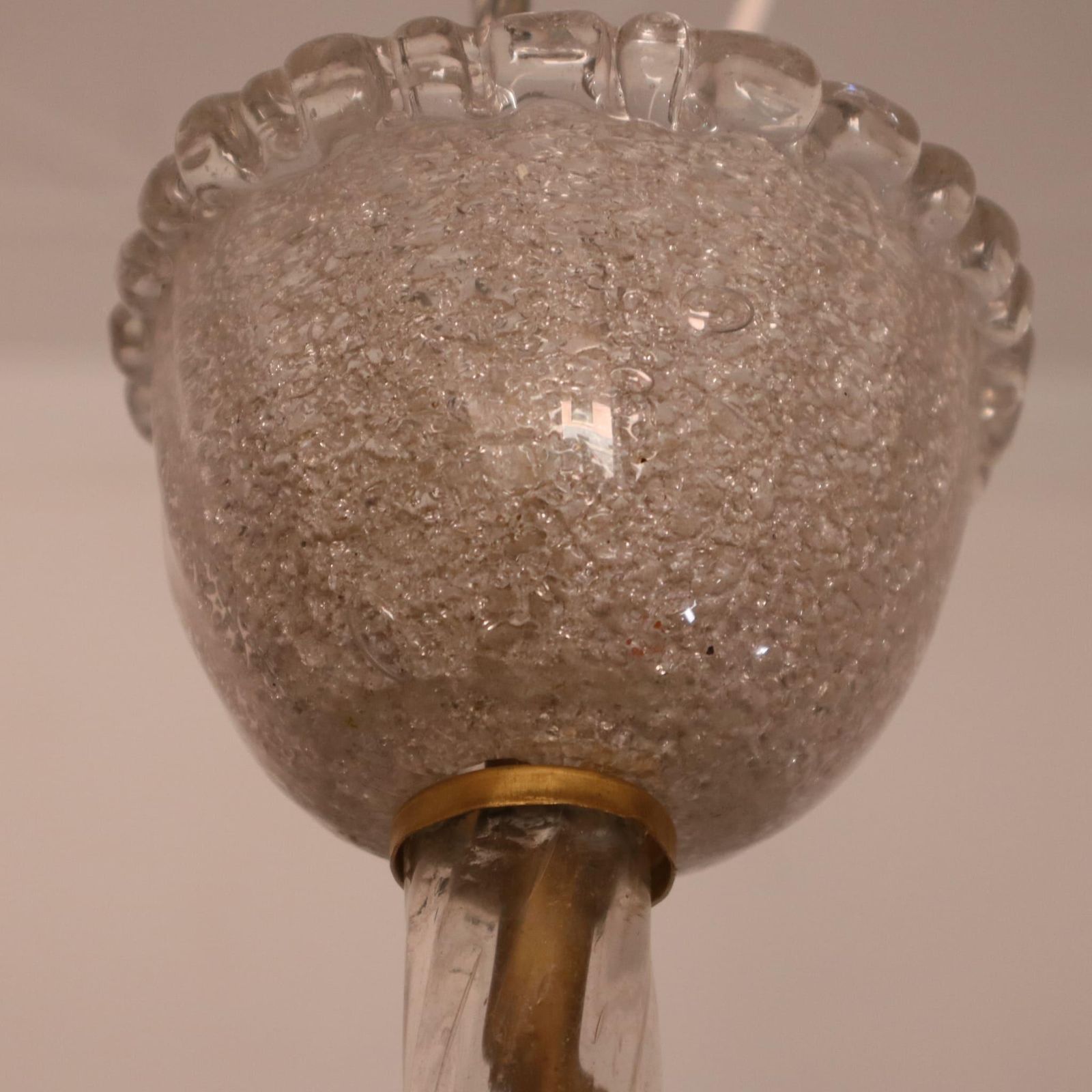 Art Deco Murano Glass Chandelier Barovier Toso Style, Italy, 1940s photo buy