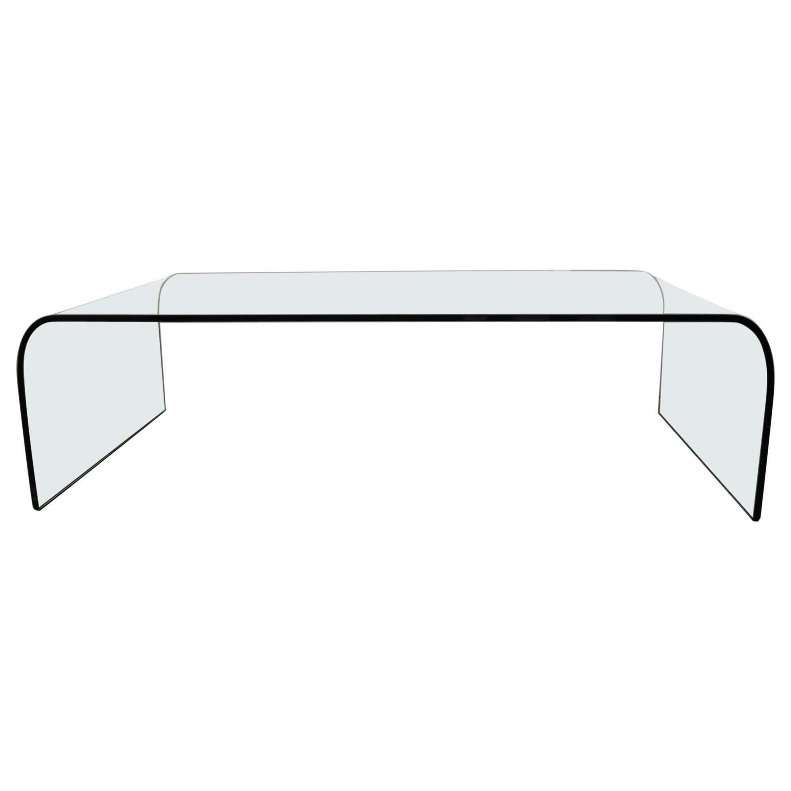 Mid Century Modern Glass Curved Table By Angelo Cortesi For Fiam, Italy, 1970s