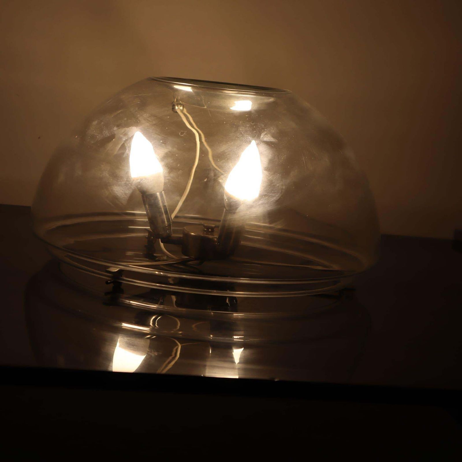 Lighting Mid Century Modern Italian Murano Glass Table Lamps, Italy, 1970s photo