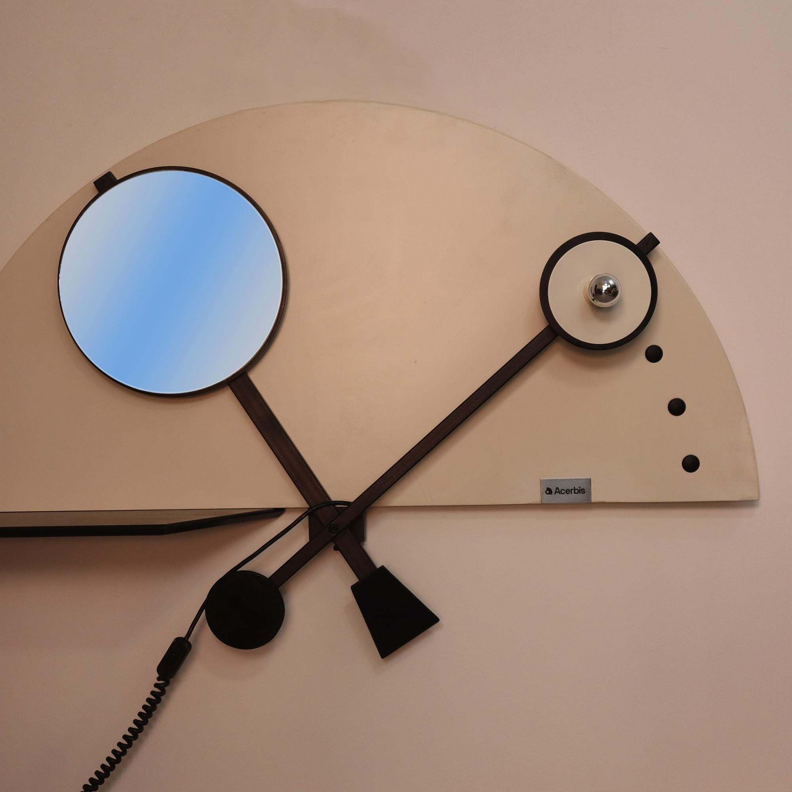 Memphis Style Console Mirror Lamps By Giotto Stoppino For Acerbis, Italy photo vinterior