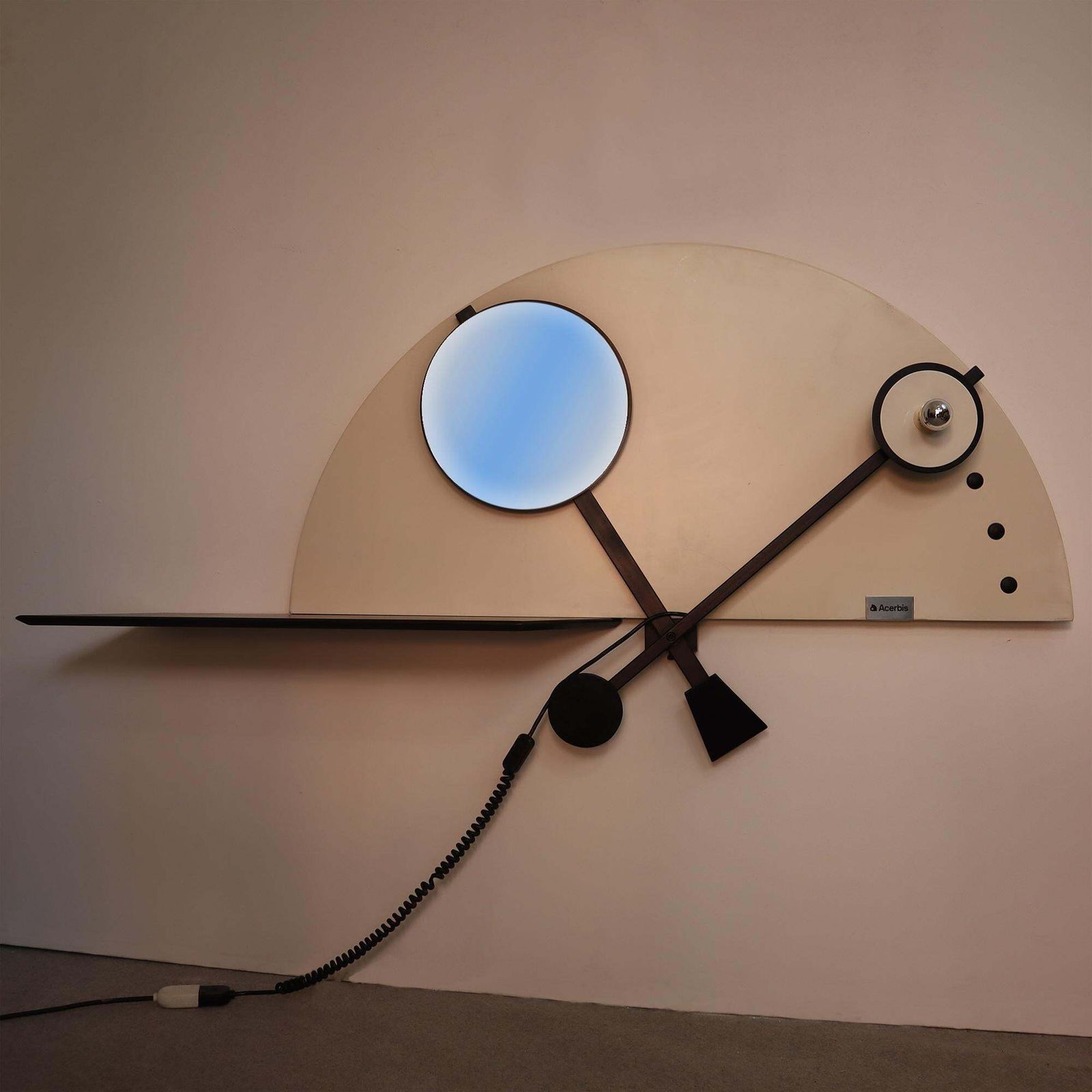photo for sale Memphis Style Console Mirror Lamps By Giotto Stoppino For Acerbis, Italy