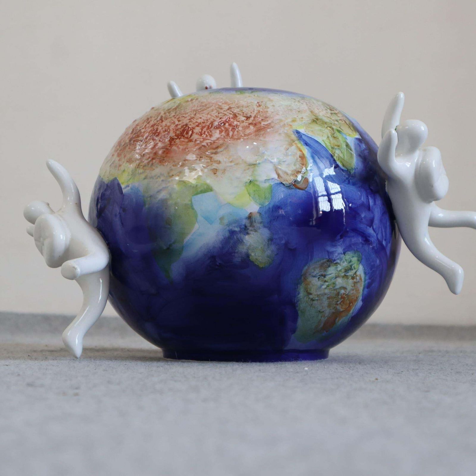 21th Century Ceramic Globe Vase "Ky, Kome E Perke" By Opificio Etico, Italy photo 271.0