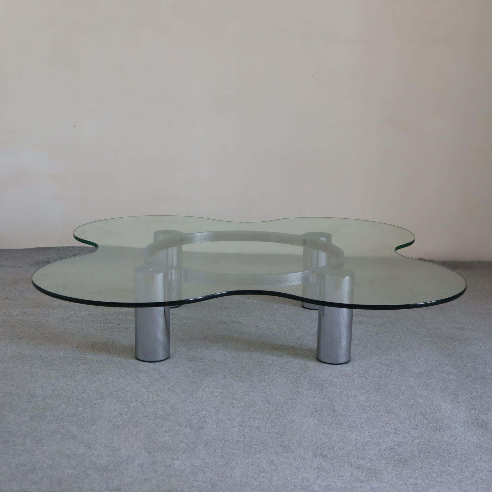 Mid Century Modern Steel Glass Coffee Table By Lorenzo Burchiellaro, Italy 1970s photo furniture