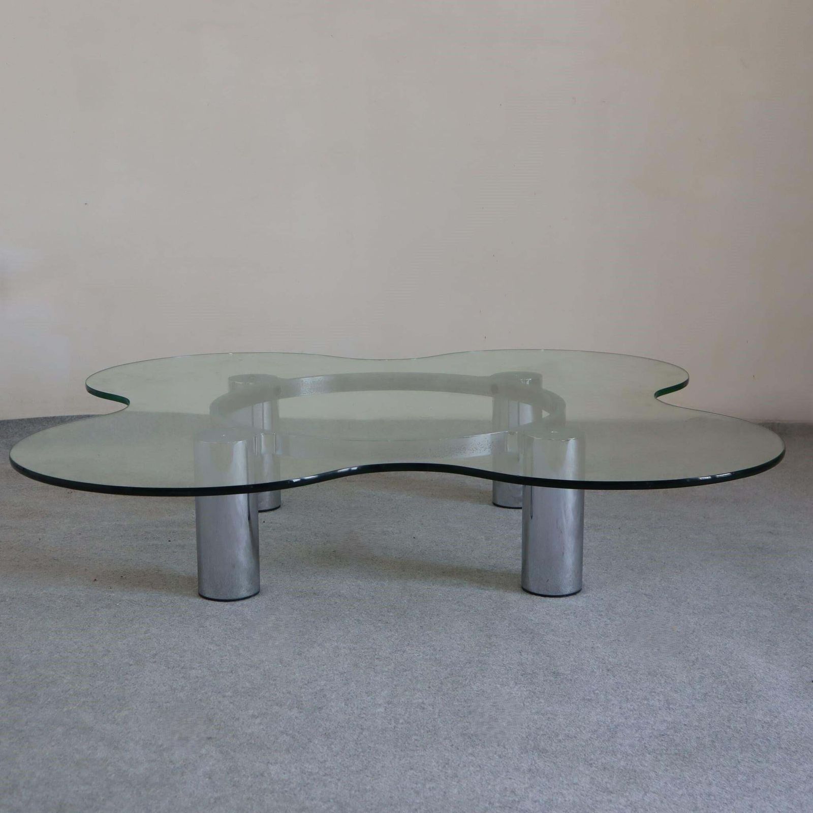 Mid Century Modern Steel Glass Coffee Table By Lorenzo Burchiellaro, Italy 1970s photo Furniture