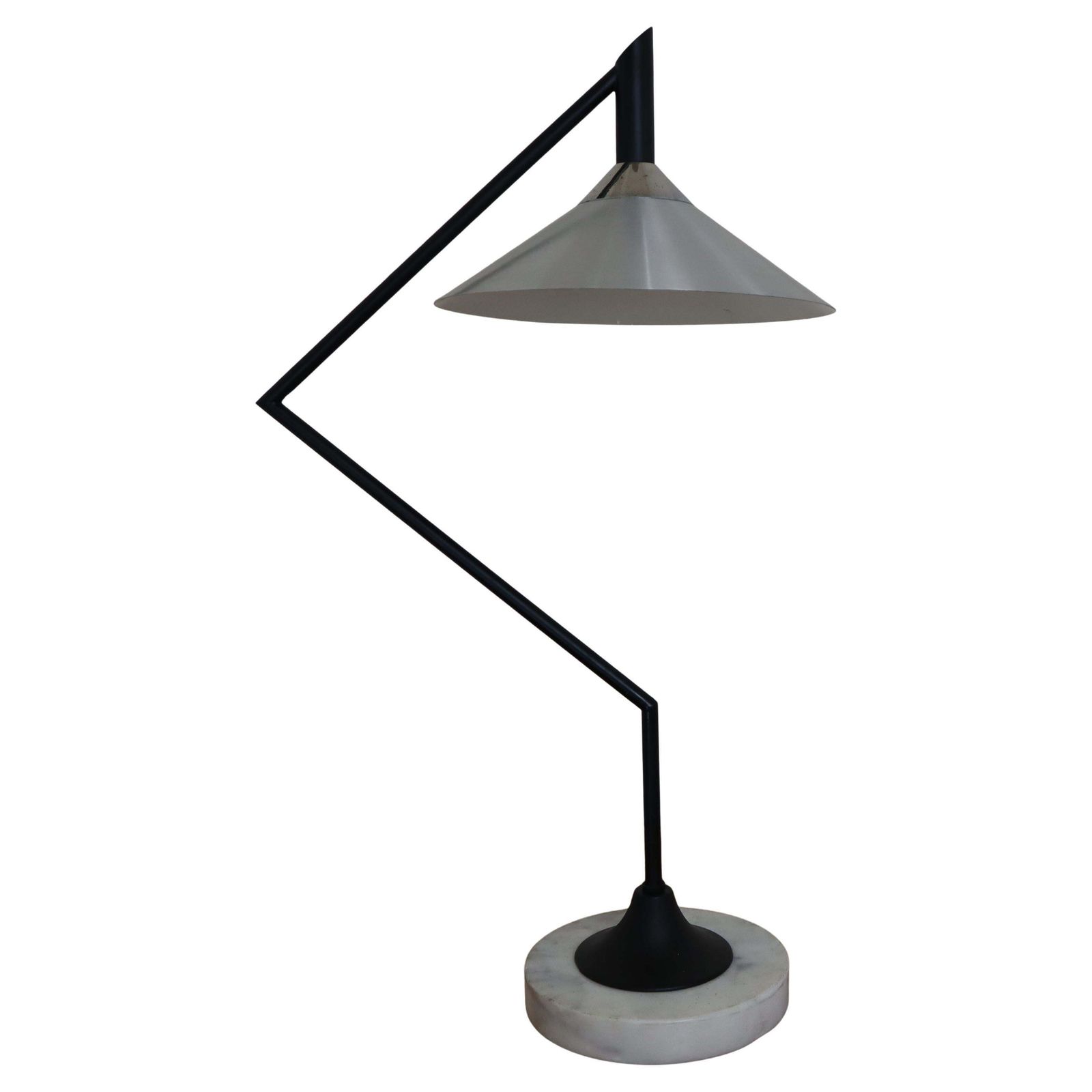 Mid Century Modern Marble Metal Table Lamp Gino Sarfatti Flos Style Italy 1970