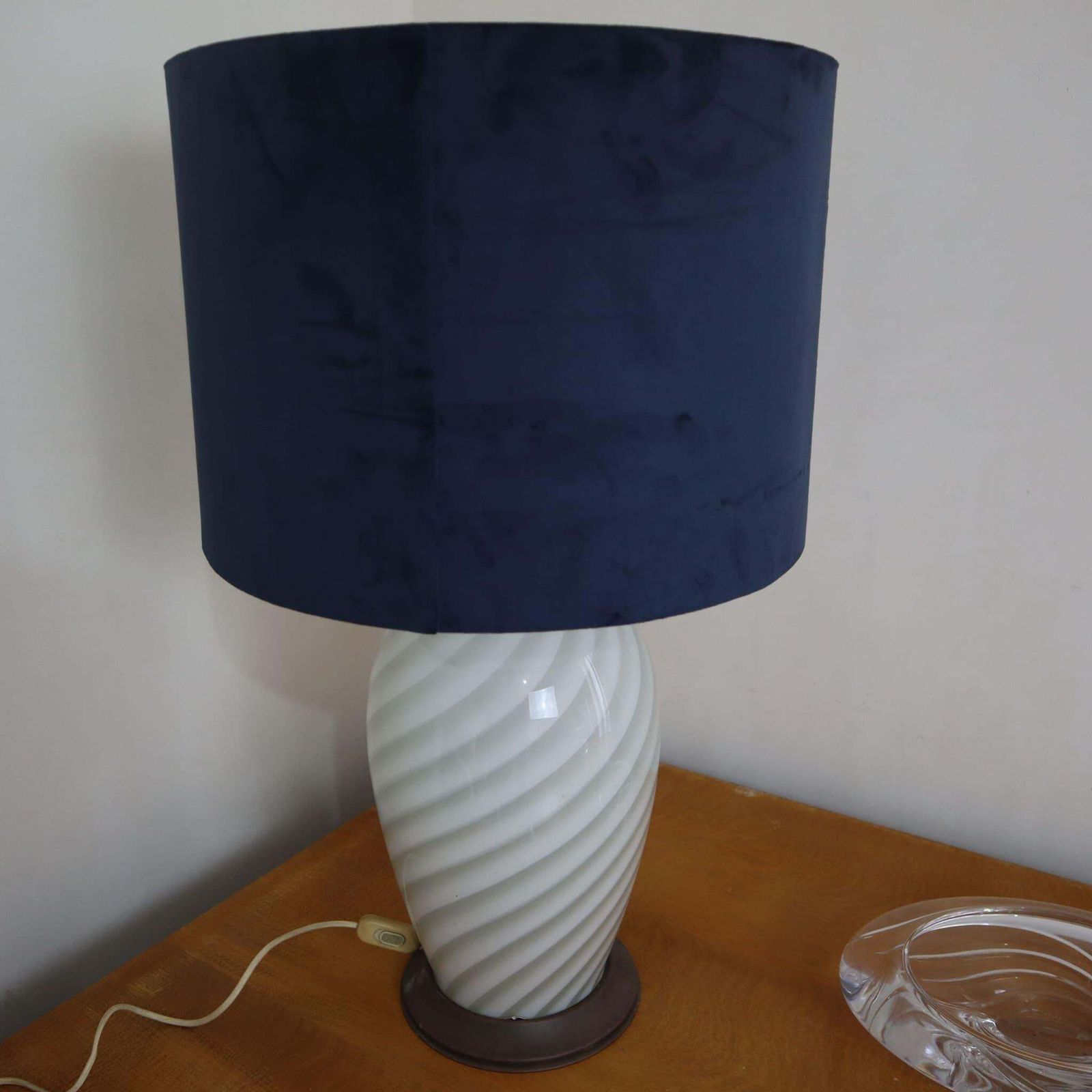 Italian Murano Glass Brass Table Lamp By Tommaso Barbi, 1970s photo vinterior