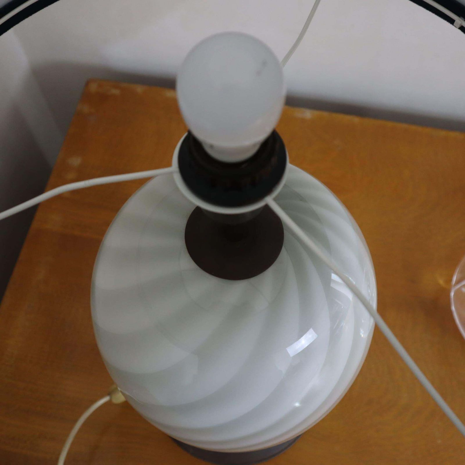Italian Murano Glass Brass Table Lamp By Tommaso Barbi, 1970s photo buy